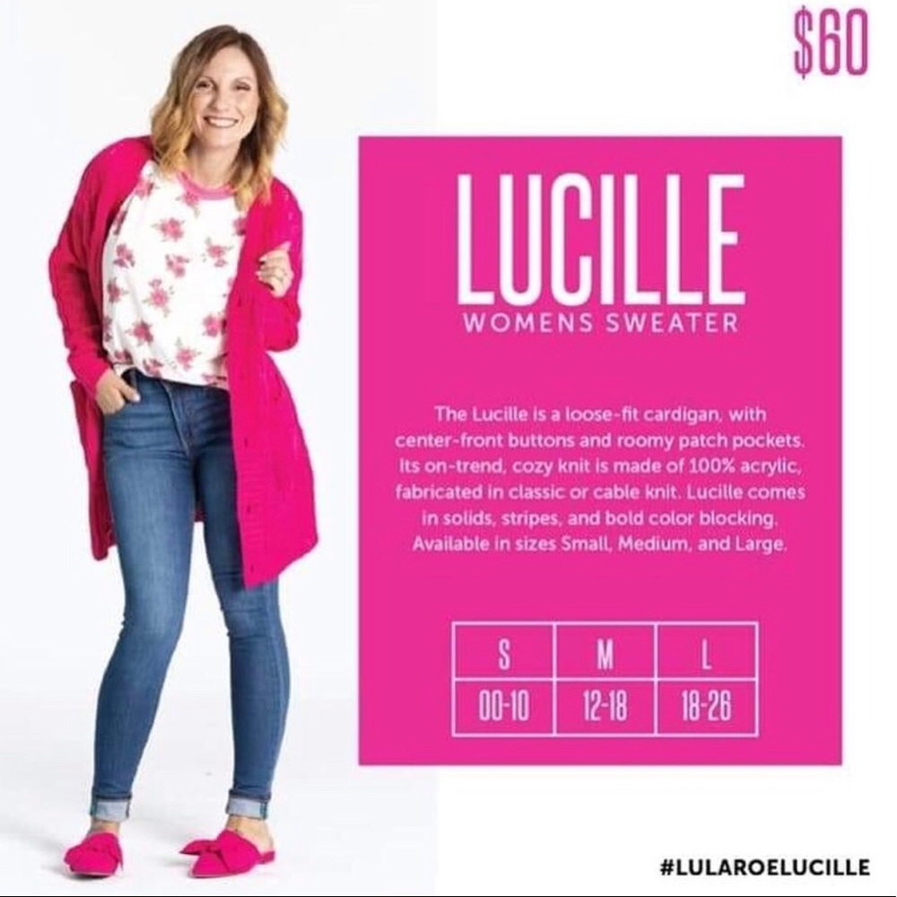Lularoe Lucille knit cardigan cream gray NWT M - Picture 6 of 6